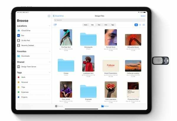 iPad OS ārējā krātuve