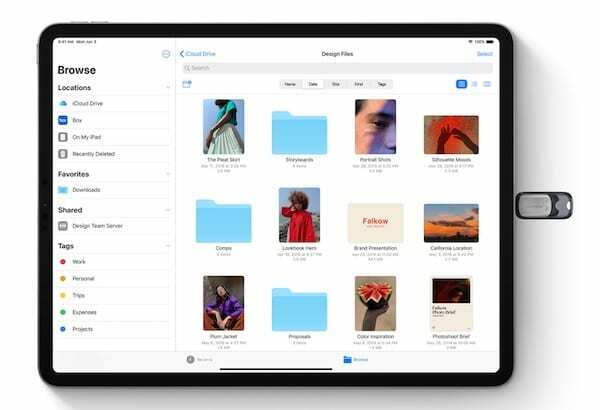 Memoria esterna del sistema operativo iPad