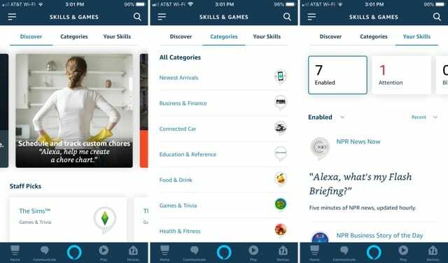 Alexa App Skills and Games στο iPhone