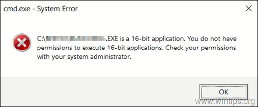 ВИПРАВЛЕННЯ У вас немає дозволів на виконання 16-розрядних програм