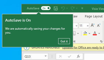 Scopri cos'è il salvataggio automatico in Excel 365