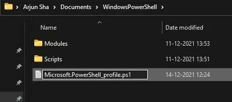 Přejmenujte soubor Microsoft Powershell
