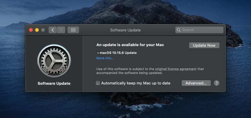 Nuovo aggiornamento software macOS Catalina