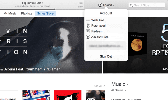 บัญชี iTunes 12