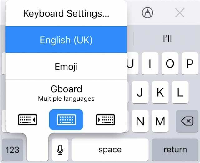 Više opcija tipkovnice na iPhoneu.
