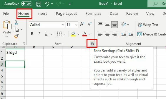 Excel pārsvītrojums