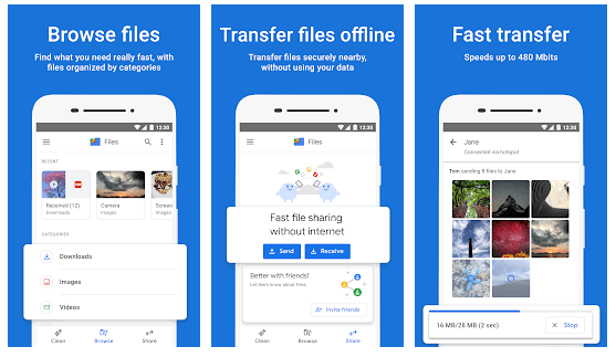 Files by Google - נקה מקום בטלפון שלך