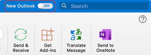 אפליקציית ה-Outlook מחדש לישן ומישן לחדש כפתור החלפת מצב באפליקציית Outlook עבור Mac (תמונה באדיבות Microsoft)