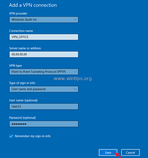 Windows konfiguracji VPN 10