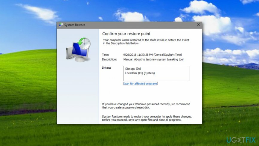 Repare Storport.sys GSOD en Windows 10 restaurando los cambios recientes