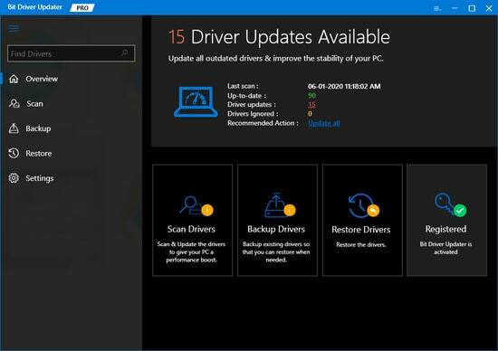 Bit Driver Updater pro per aggiornare i driver Wifi