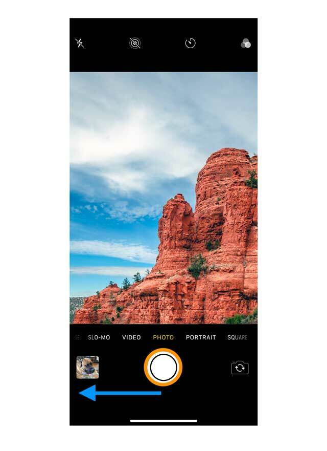 Aplikace fotoaparátu v sekvenčním režimu iPhone 11 iOS 13