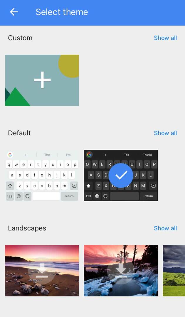 Aktifkan mode gelap di Gboard untuk iPhone