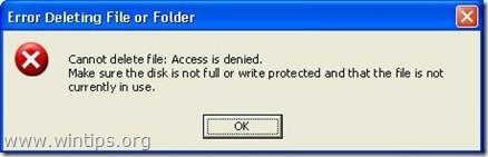 ne peut pas supprimer l'accès au fichier refusé