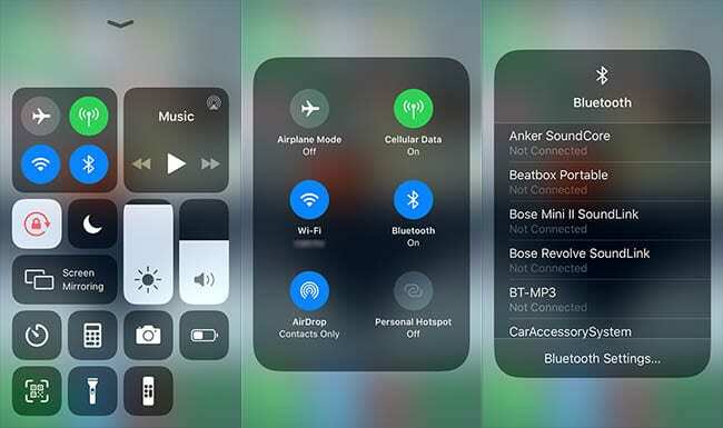 iOS 13-functies - Bluetooth Wi-Fi