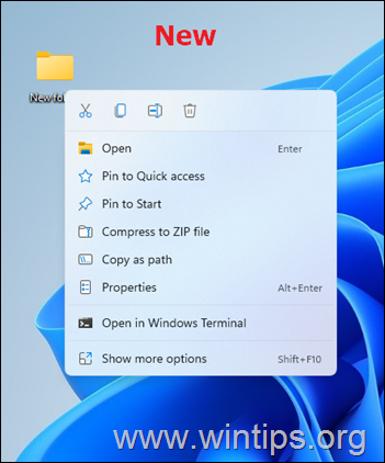 „Windows 11“ dešiniuoju pelės mygtuku spustelėkite kontekstinį meniu