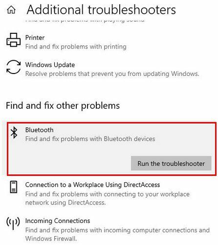 Bluetooth Sorun Giderici Windows 10