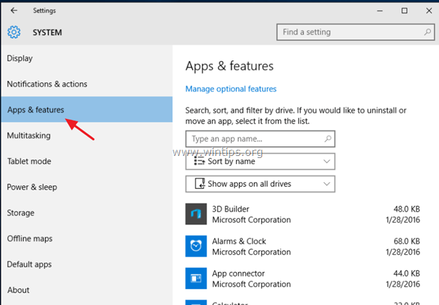 verwijder moderne apps in Windows 10