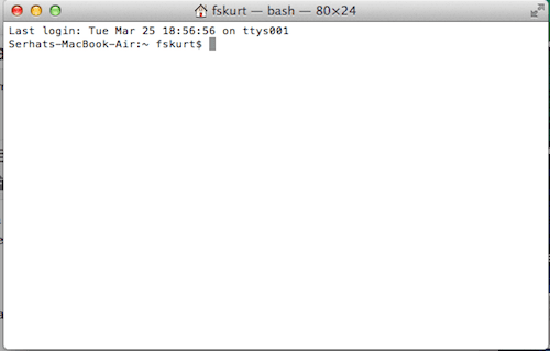 Linia de comandă a terminalului Mac OSX
