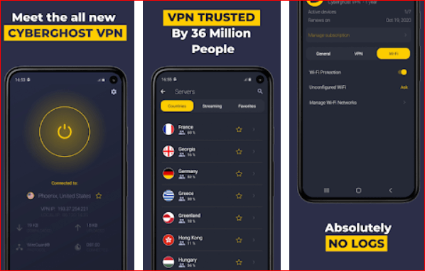 CyberGhost VPN 및 WiFi 프록시