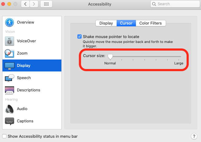 วิธีเปลี่ยนเคอร์เซอร์บน mac