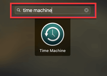 Launchpad para acessar o Time Machine