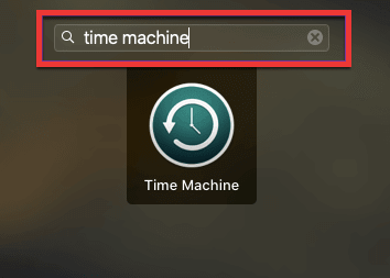 Launchpad за достъп до Time Machine