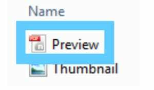dossier de prévisualisation Windows