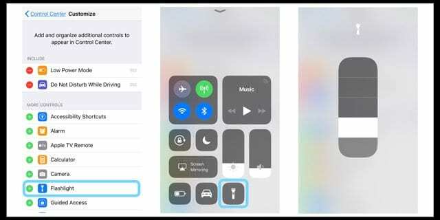 Tidak Dapat Menemukan Pintasan Senter atau Pergeseran Malam di iOS 11?