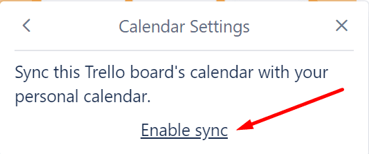 activați sincronizarea calendarului trello