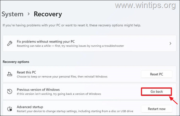Palaa Windows 10:een