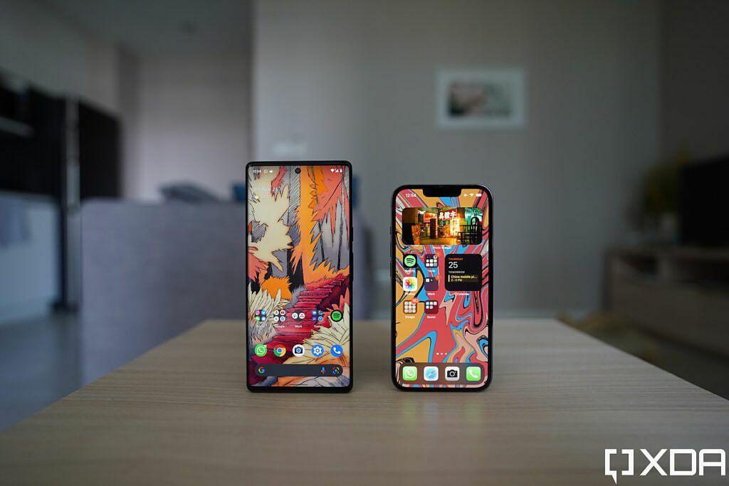 Pixel 6 Pro med iPhone 13 Pro