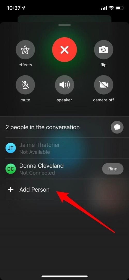 aggiungi una persona al gruppo FaceTime su iPhone