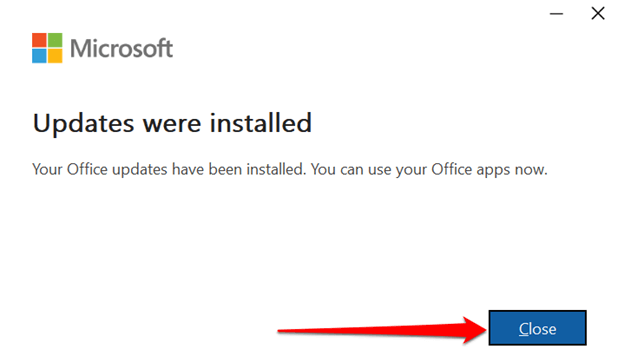 Schließen, wenn Updates installiert sind