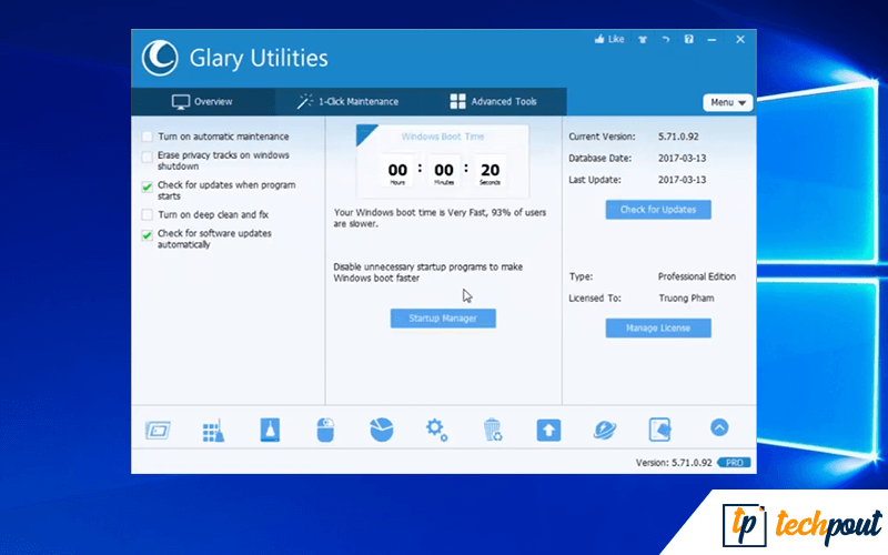 Glary Utilities Pro 5 - Alat Pengoptimalan PC Terbaik 