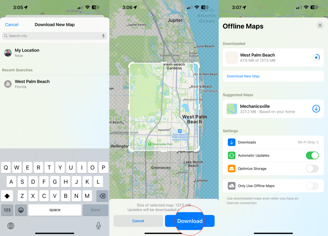 Hur man laddar ner offlinekartor i Apple Maps på iOS 17 - 2