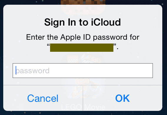 Помилка циклу входу в iCloud для повторного пароля icloud