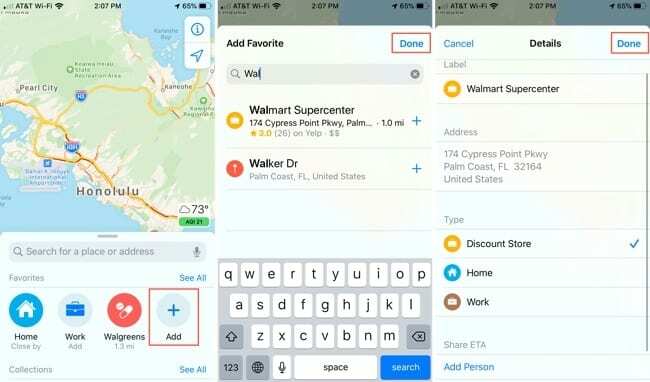 ახალი ფუნქციები Apple Maps - დაამატეთ რჩეულები