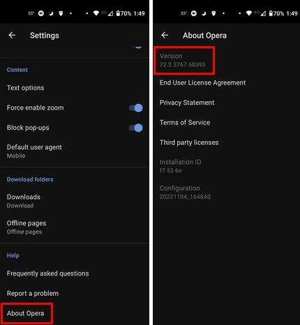 Teave Opera versiooni kohta