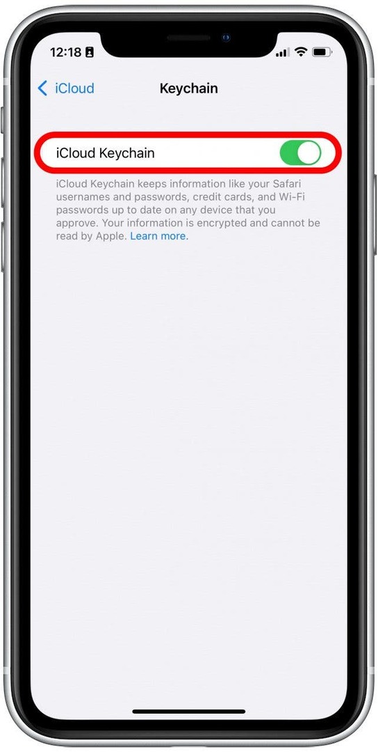 iPhone-sleutelhanger inschakelen voor iPhone-wachtwoordbeheer