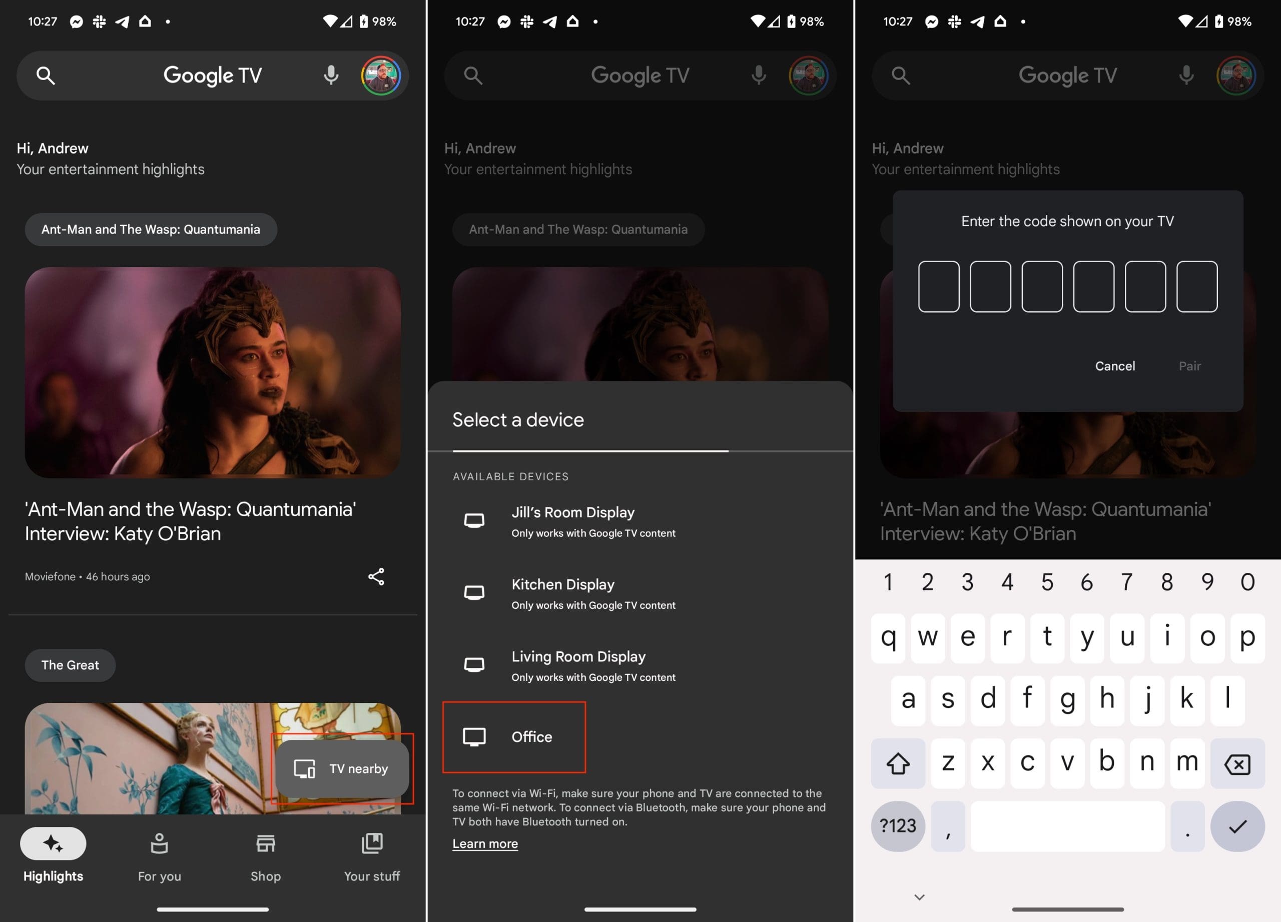 Kako uporabljati telefon Android kot daljinski upravljalnik Google TV koraki - 1