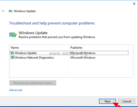 Windows 10 frissítési hibaelhárító