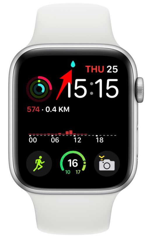 Apple Watch წყლის წვეთი ან წყლის ხატულა ნიშნავს, რომ თქვენს ტელეფონს აქვს წყლის ჩაკეტვის გააქტიურება.