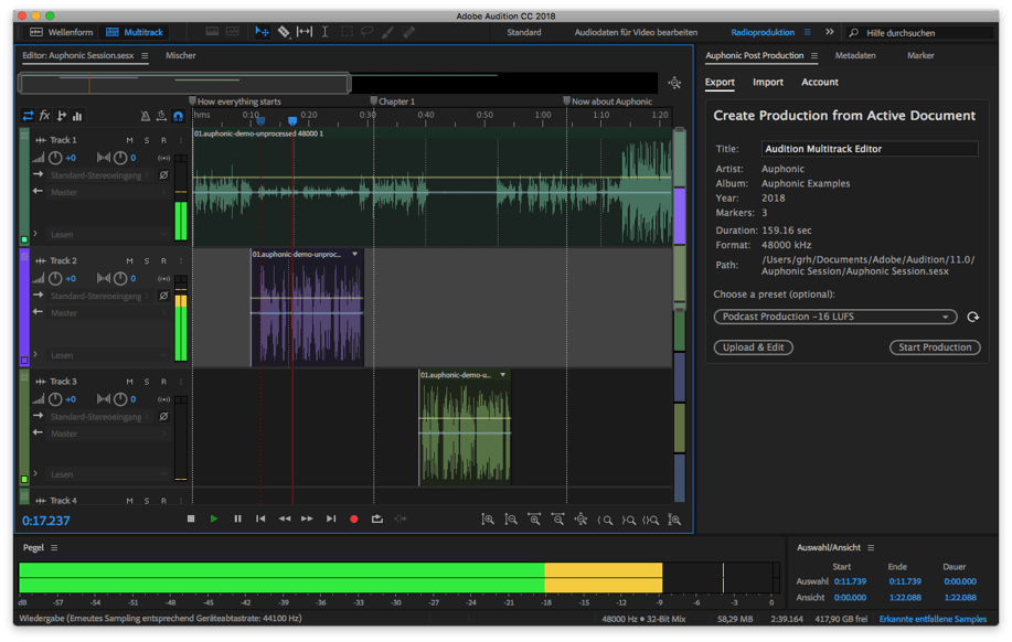 Adobe Audition - כלי הקלטת קול עבור Windows