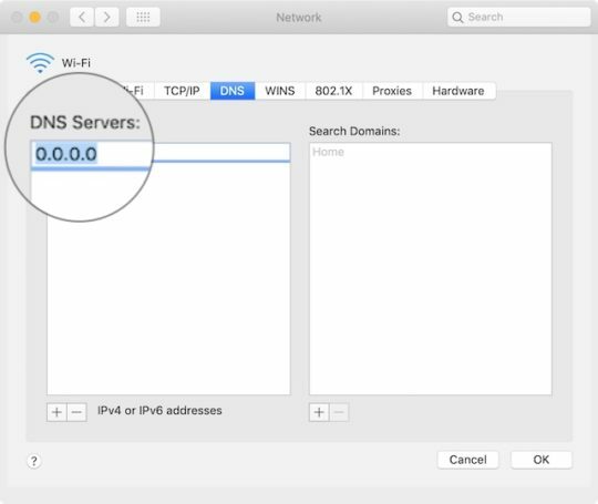 เพิ่มเซิร์ฟเวอร์ DNS ใหม่บน Mac