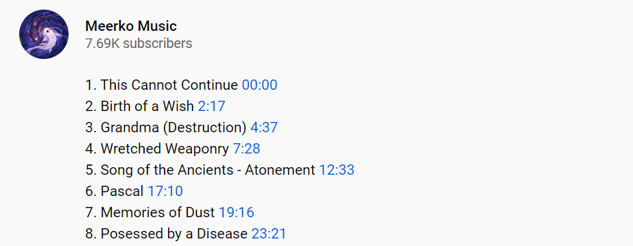 horodatage des chapitres youtube