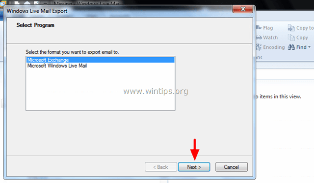 WLM-export till Outlook Exchange