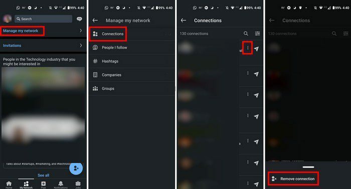 Eemaldage LinkedIn-ühendus Androidiga