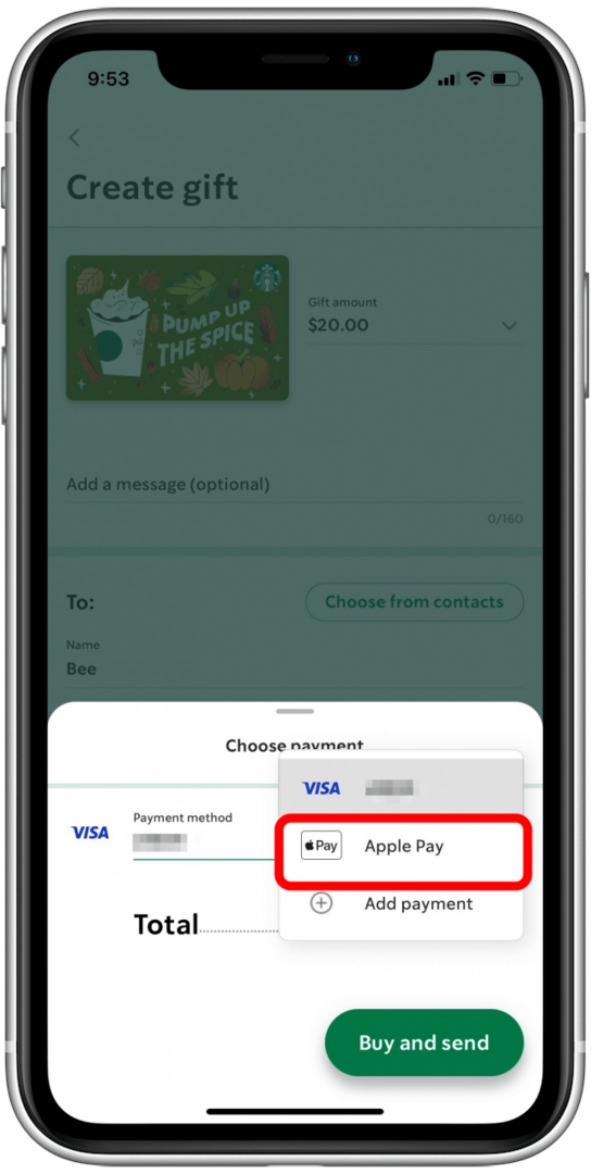 كيفية اختيار Apple Pay على التطبيق