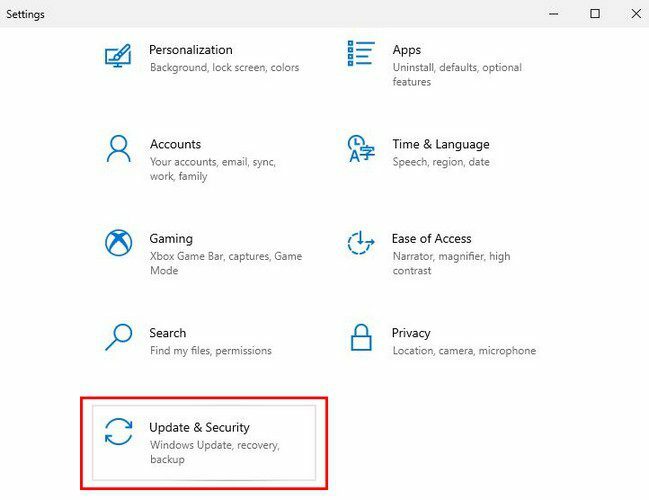 Aggiornamento e sicurezza delle impostazioni di Windows